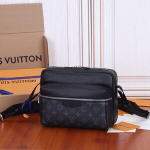 Louis Vuitton M30233 Outdoor Messenger Bag in Taiga Leather and Monogram Eclipse Canvas