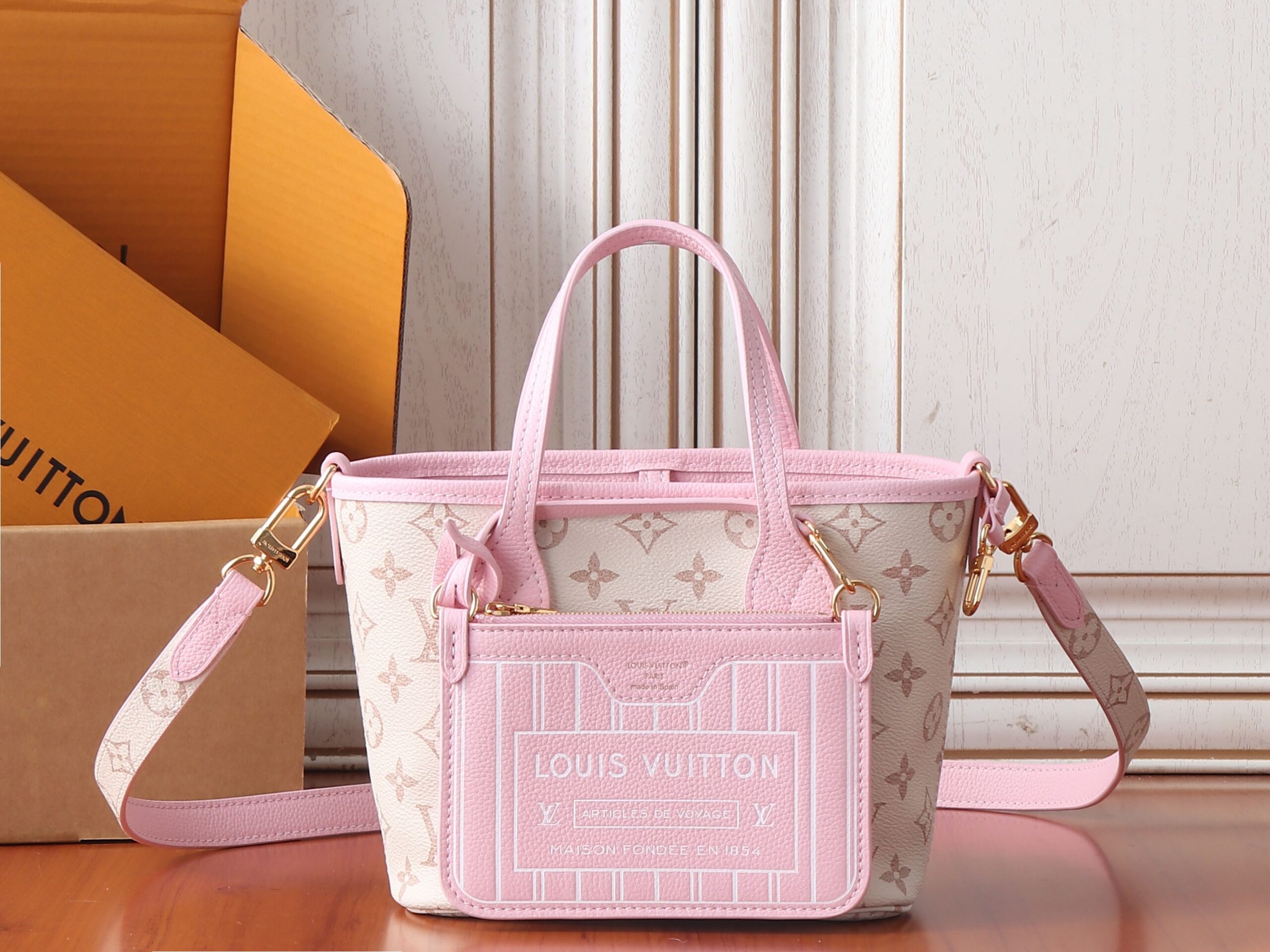 Louis Vuitton Neverfull Inside Out BB Monogram Dune Handbag