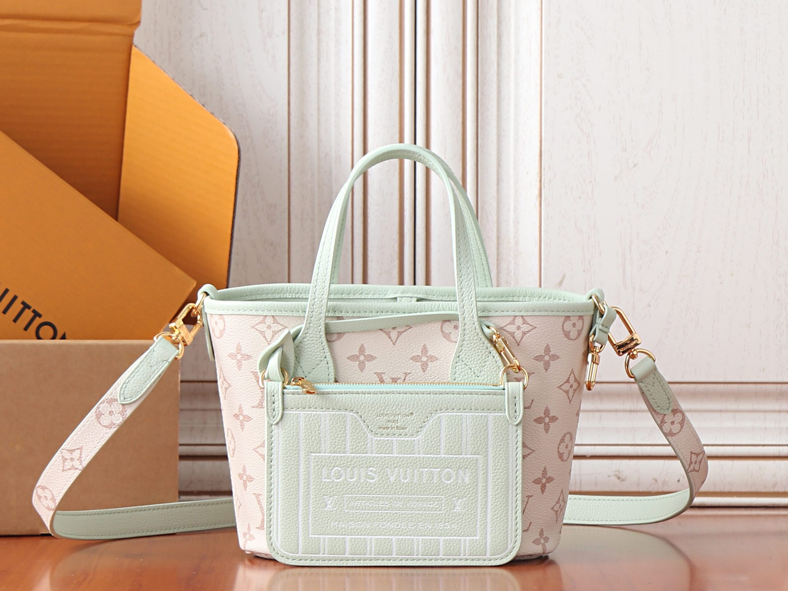 Louis Vuitton Neverfull Inside Out BB Monogram Dune Tote Bag