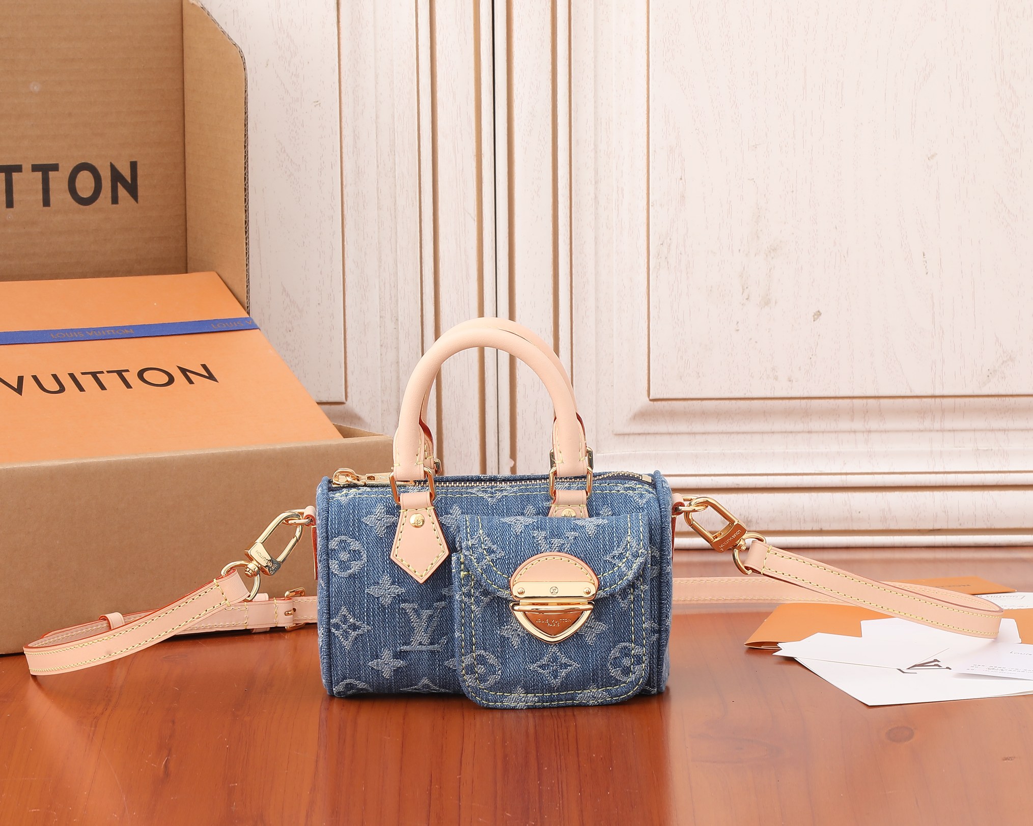 Nano Speedy Handbag in Monogram Denim