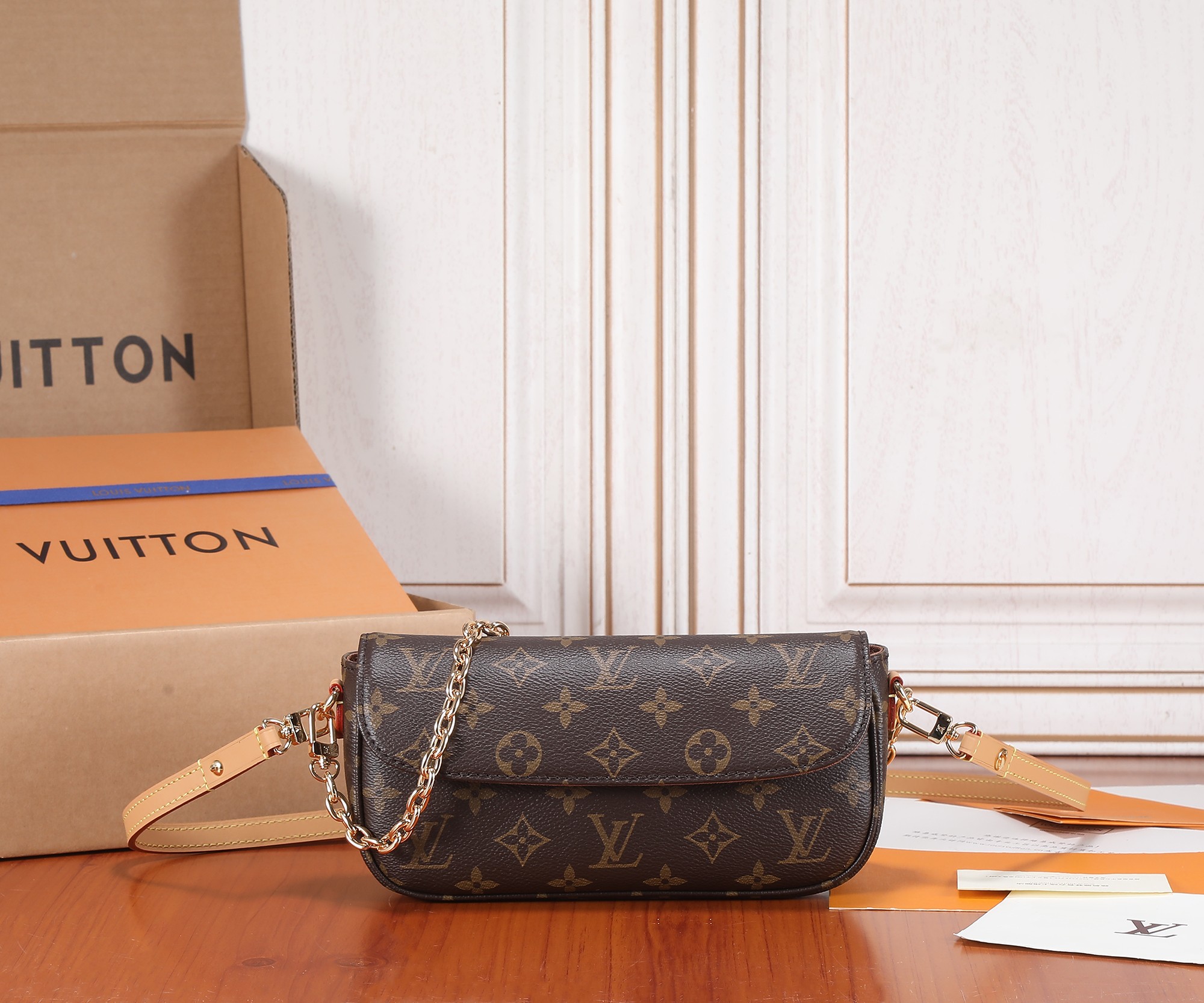 Wallet On Chain Ivy Monogram Canvas Crossbody Bag