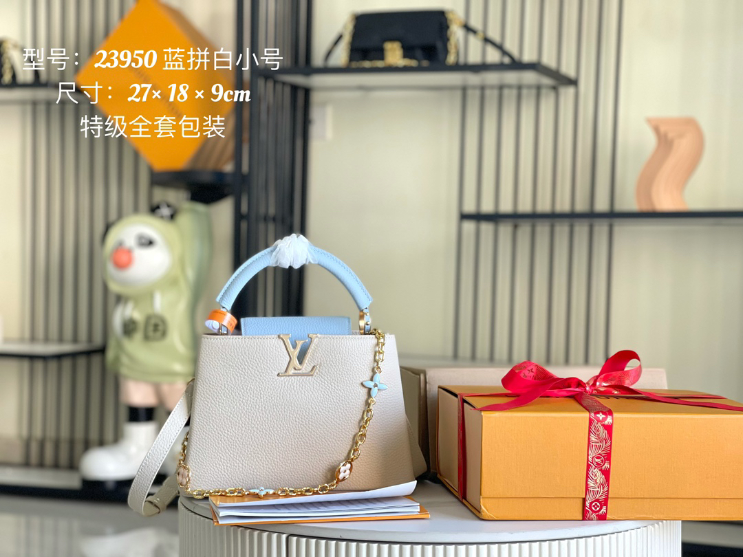 Louis Vuitton Capucines Mini Crossbody Bag in Taurillon Leather