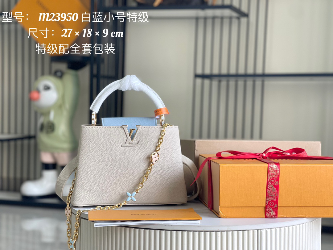 Capucines Mini Handbag in Taurillon Leather