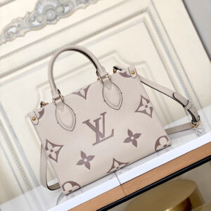 Louis Vuitton OnTheGo Small Tote Bag M45654 in White Monogram Cowhide Leather