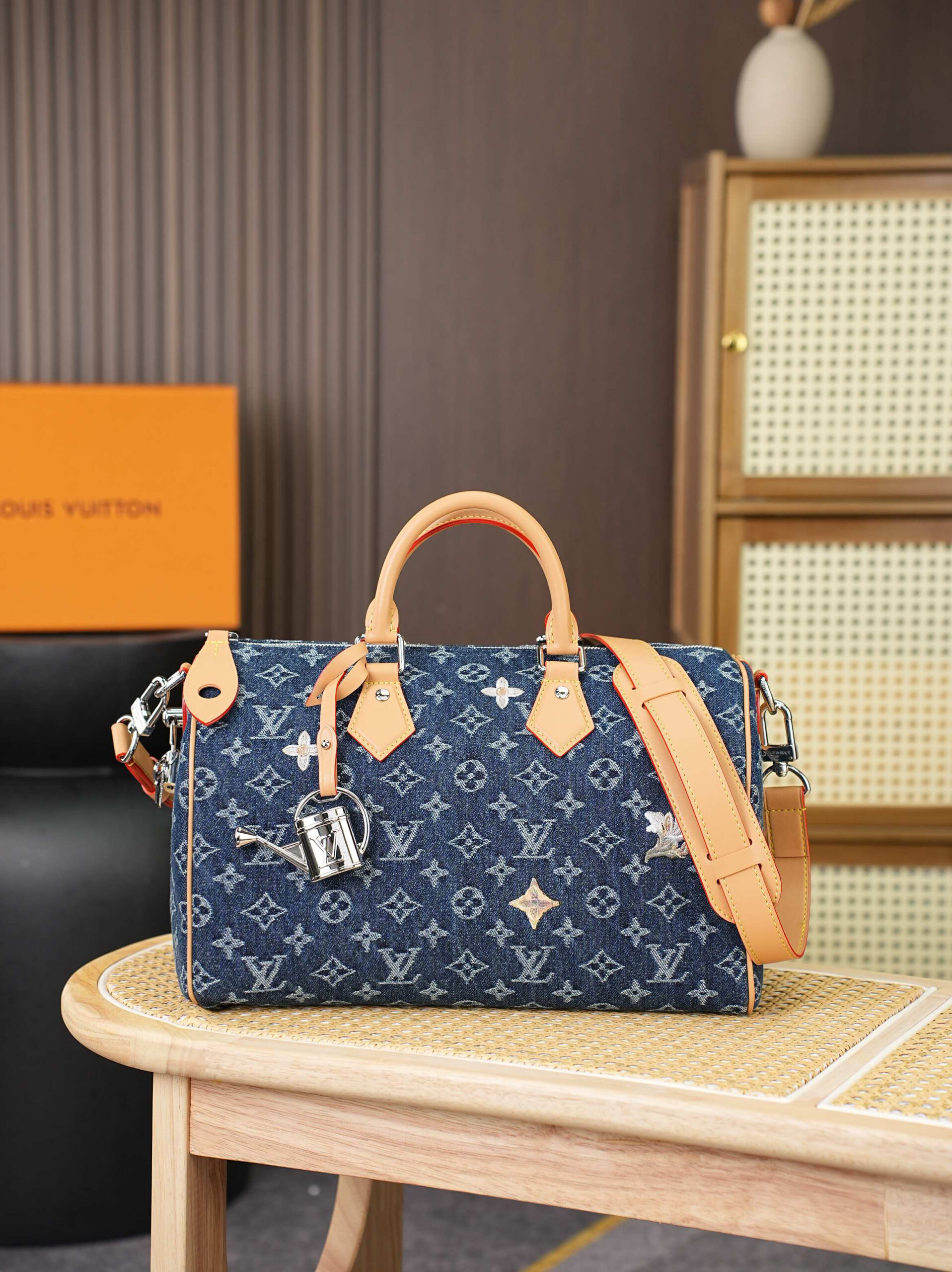 Speedy 30 Bandoulière Monogram Denim Handbag