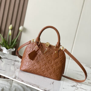 Louis Vuitton Alma BB Handbag in Brown Monogram Empreinte Leather