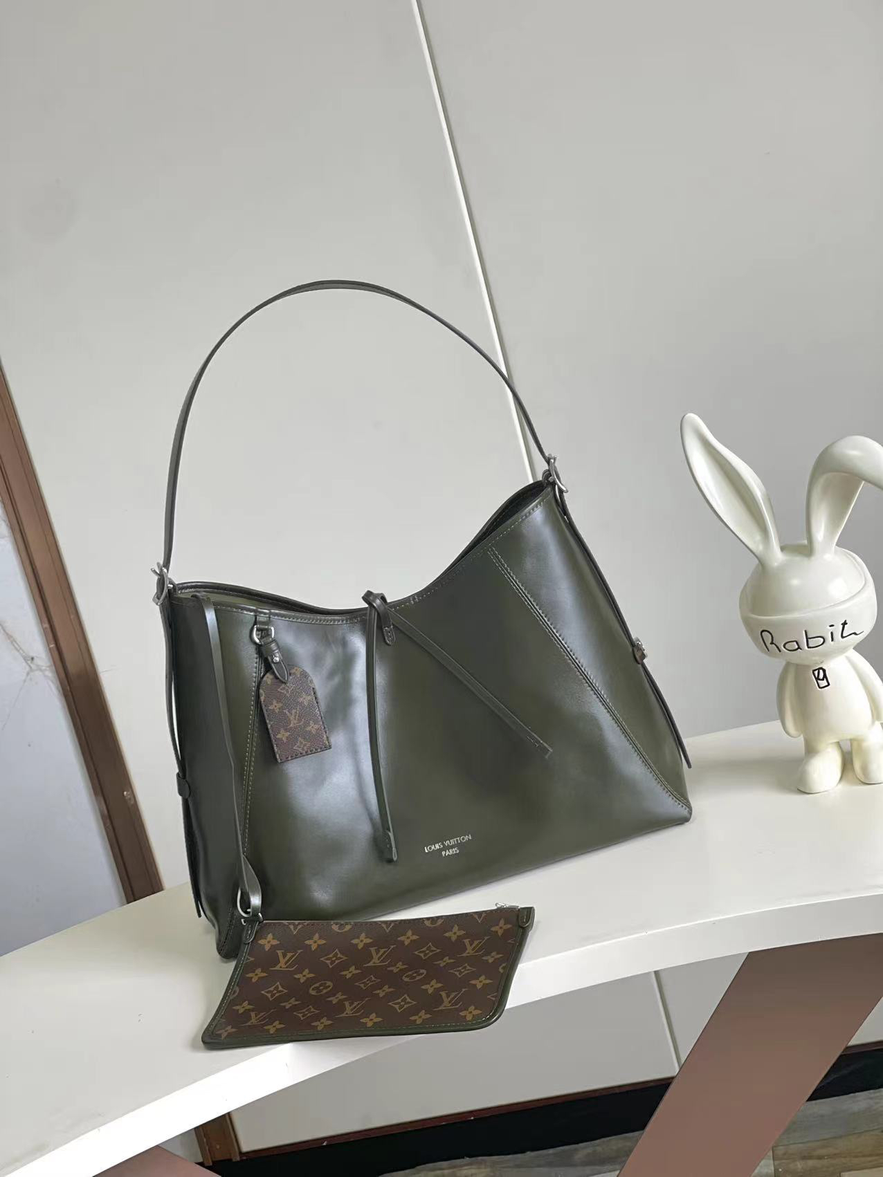 CarryAll Dark Medium Lambskin Leather Crossbody Bag