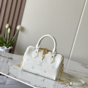Louis Vuitton Speedy Bandoulière 20 Handbag in Sea-Salt Blue Leather