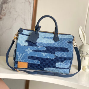 Louis Vuitton Speedy Bandoulière 40 Denim Patchwork Shoulder Bag