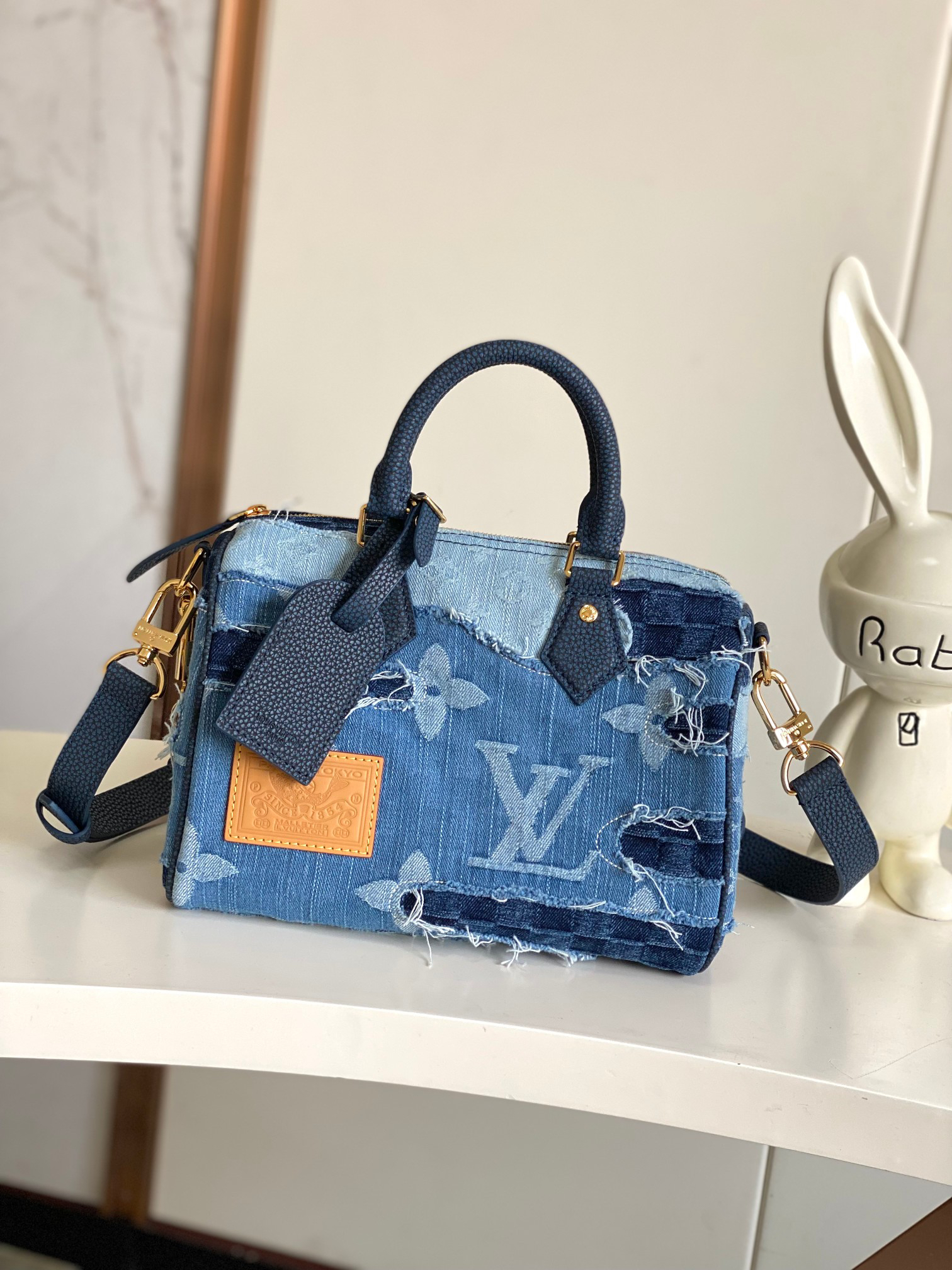 Speedy 25 Bandoulière Denim Shoulder Bag