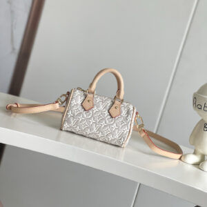 Louis Vuitton Nano Speedy Handbag in White Monogram Canvas