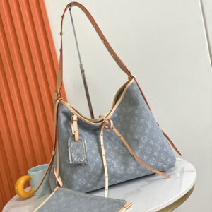 CarryAll Medium Monogram Denim Shoulder Bag