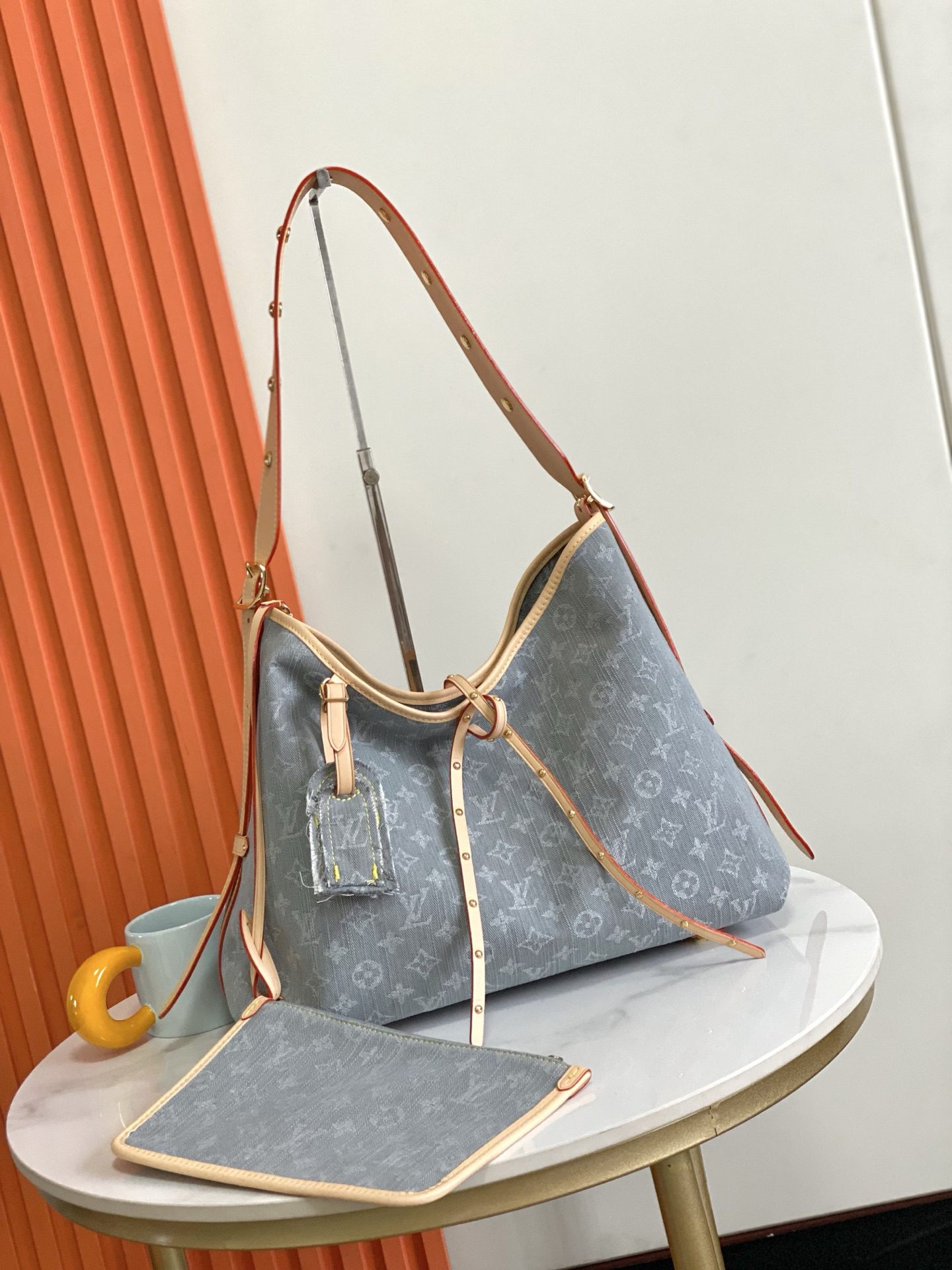 CarryAll Medium Monogram Denim Shoulder Bag