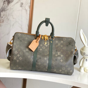 Louis Vuitton Keepall Bandoulière 45 Travel Bag in Green Monogram Surplus Canvas