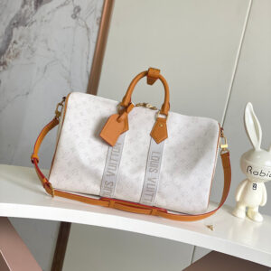 Louis Vuitton Keepall Bandoulière 45 Travel Bag in Monogram Heritage Coated Canvas