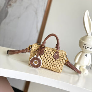 Louis Vuitton Nano Speedy Raffia Shoulder Bag