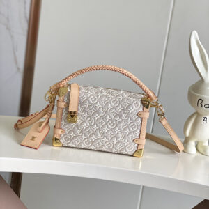 Louis Vuitton Side Trunk Medium Shoulder Bag in White Monogram Jacquard Canvas