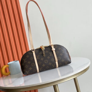 Squire East West Monogram Canvas and Leather Shoulder Bag