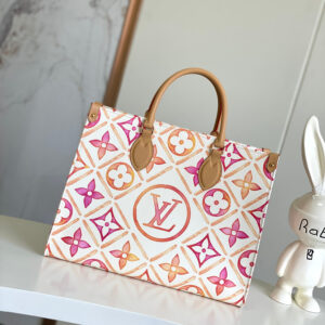 Louis Vuitton OnTheGo Medium Tote Bag in Blue Monogram Tiles Canvas