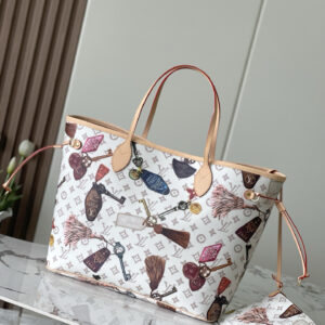 Neverfull Large Tote Bag in Beige Canvas