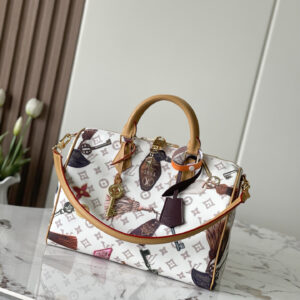 Getaway Speedy 30 Soft Handbag in Beige Monogram Canvas