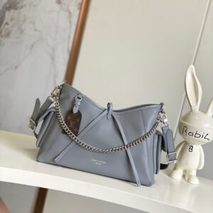 Louis Vuitton CarryAll Cargo Small Gray Lambskin Crossbody Bag