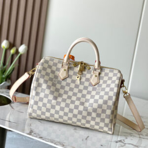 Louis Vuitton Speedy 30 Handbag in Damier Azur Canvas