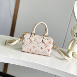 Louis Vuitton Nano Speedy Bag M25591 in White Gradient Monogram Empreinte Leather