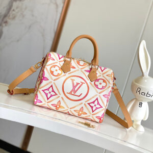 Louis Vuitton Speedy Bandoulière 25 Shoulder Bag in Pink Monogram Tiles Canvas