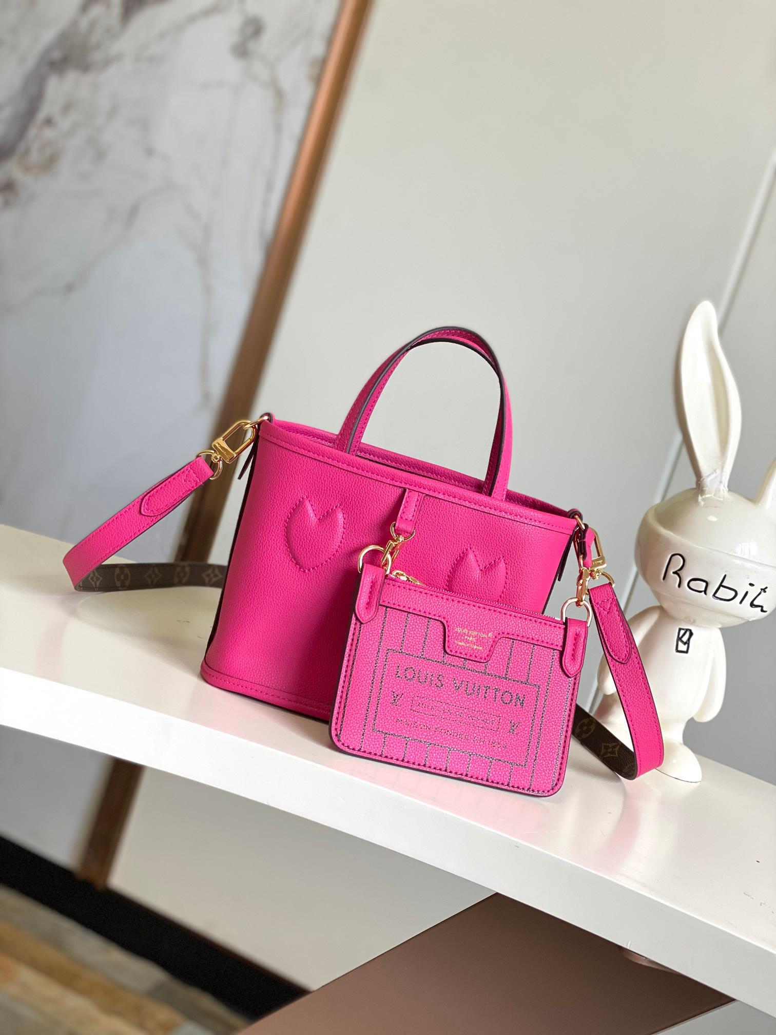 Neverfull BB Handbag in Damier Azur Canvas