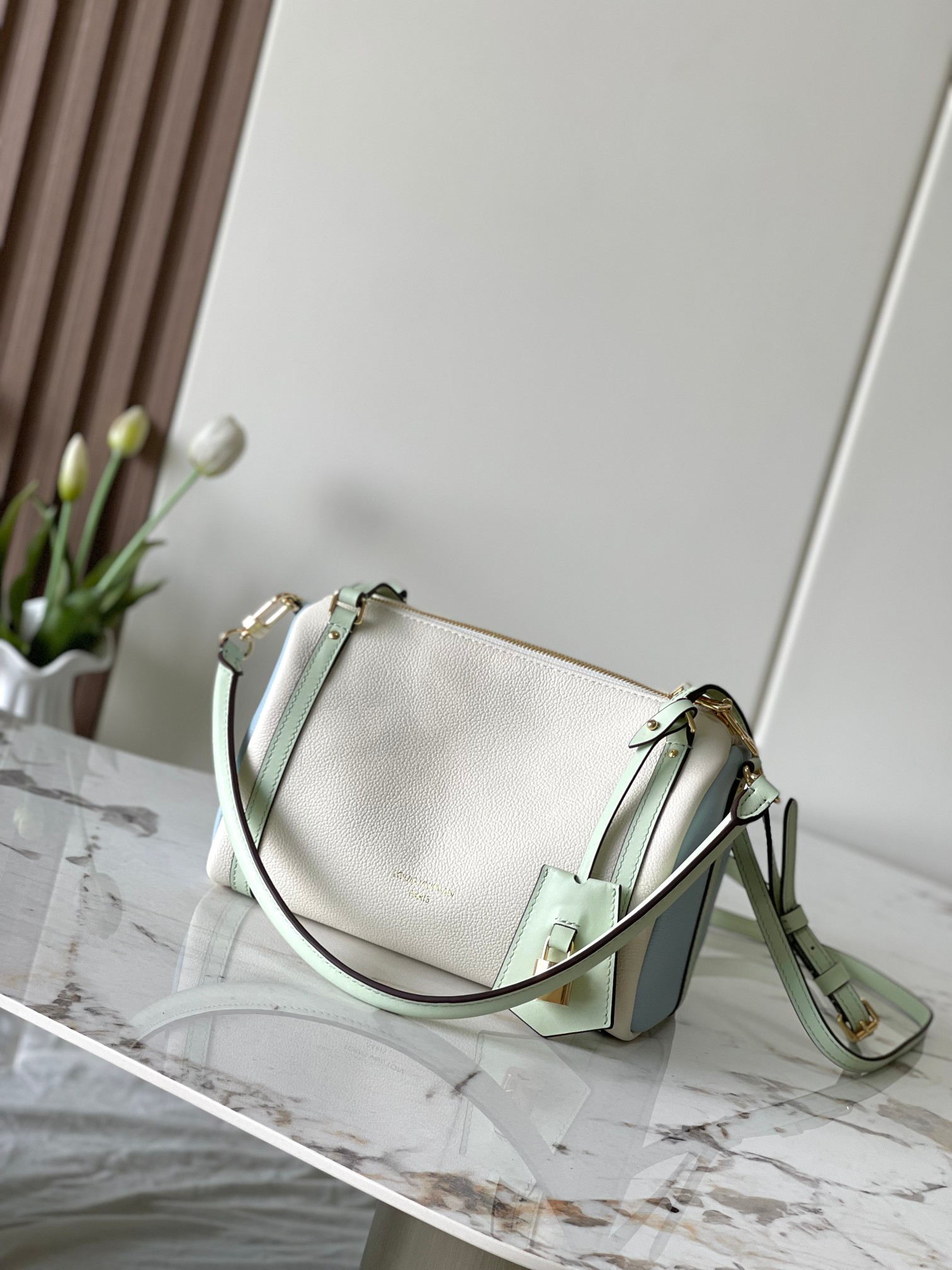 Louis Vuitton Express Small Shoulder Bag, Ivory White Suede Leather