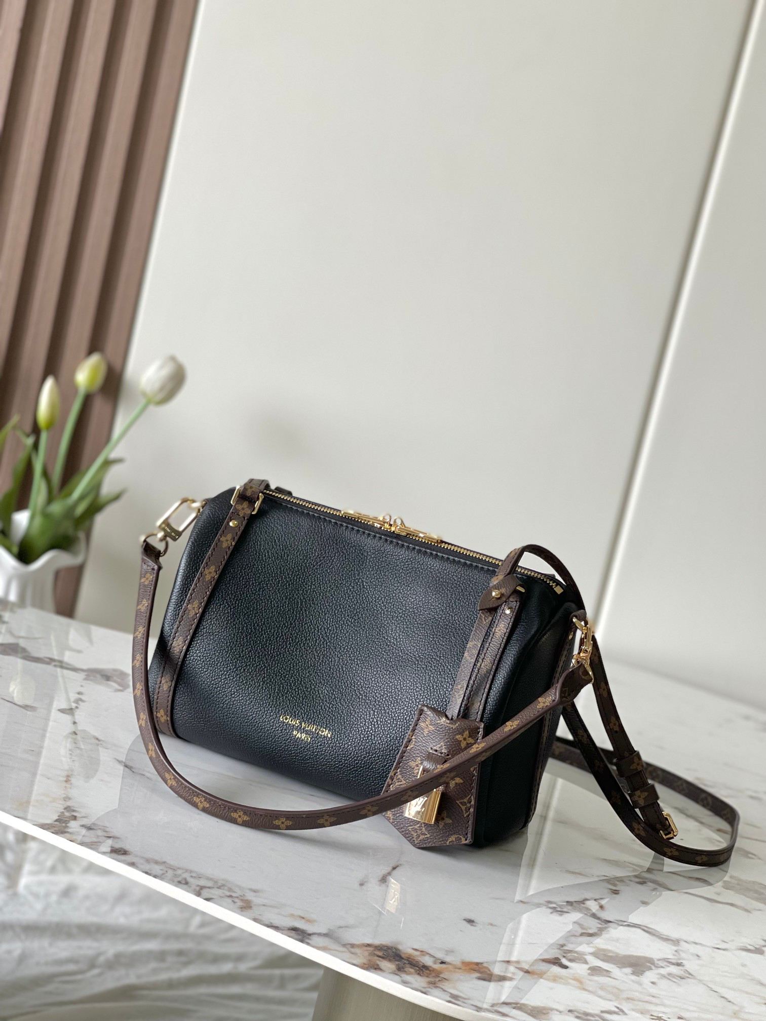 Louis Vuitton Express Small Shoulder Bag in Black Leather