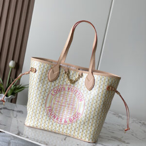 Louis Vuitton Neverfull Medium Tote Bag in Light Yellow Canvas