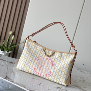 Louis Vuitton Carryall East West Shoulder Bag in Beige Canvas