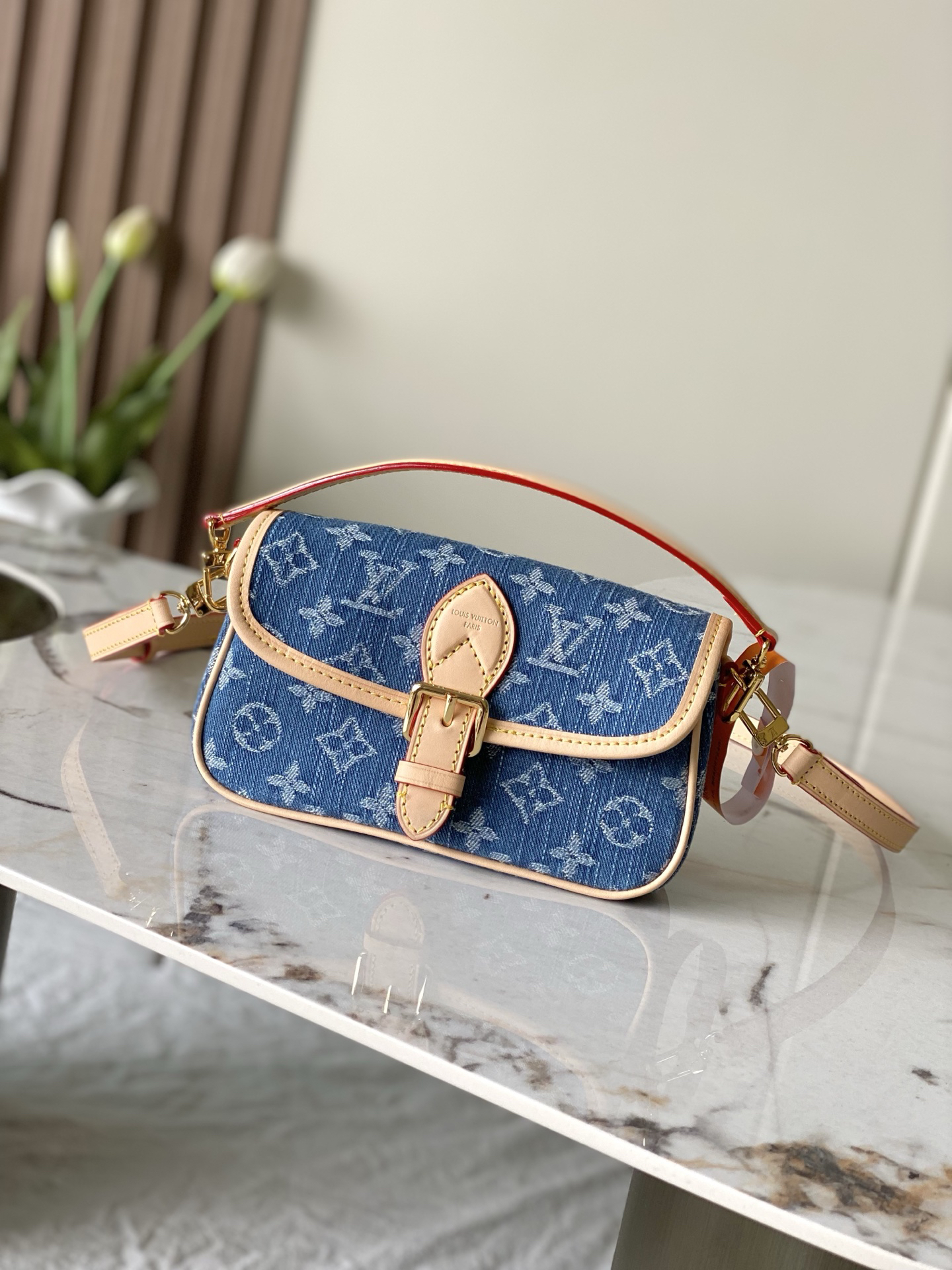 Saint Laurent Nano Diane Denim Crossbody Bag