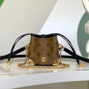 Noe Mini Bucket Bag in Monogram Reverse Canvas