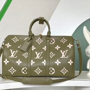 Louis Vuitton Keepall Bandoulière 45 Monogram Empreinte Leather Travel Bag