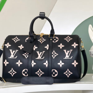 Louis Vuitton Keepall Bandoulière 45 Monogram Empreinte Travel Bag
