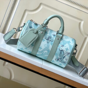 Louis Vuitton Keepall Bandoulière 25 Shoulder Bag in Monogram Aquagarden Canvas