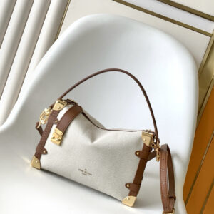 Louis Vuitton Side Trunk Medium Handbag in Natural Canvas