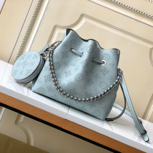 Bella Monogram Perforated Calfskin Bucket Bag
