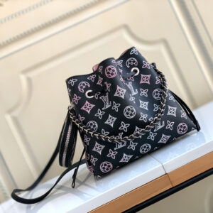 Louis Vuitton Bella Monogram Perforated Leather Bucket Bag with Coin Purse