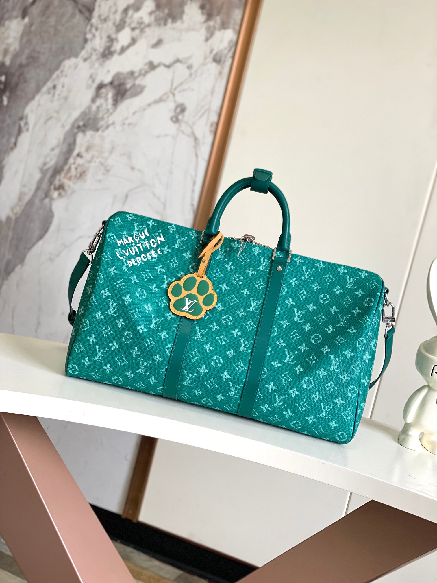 Louis Vuitton Keepall 50 Travel Bag – Green Floral Leather
