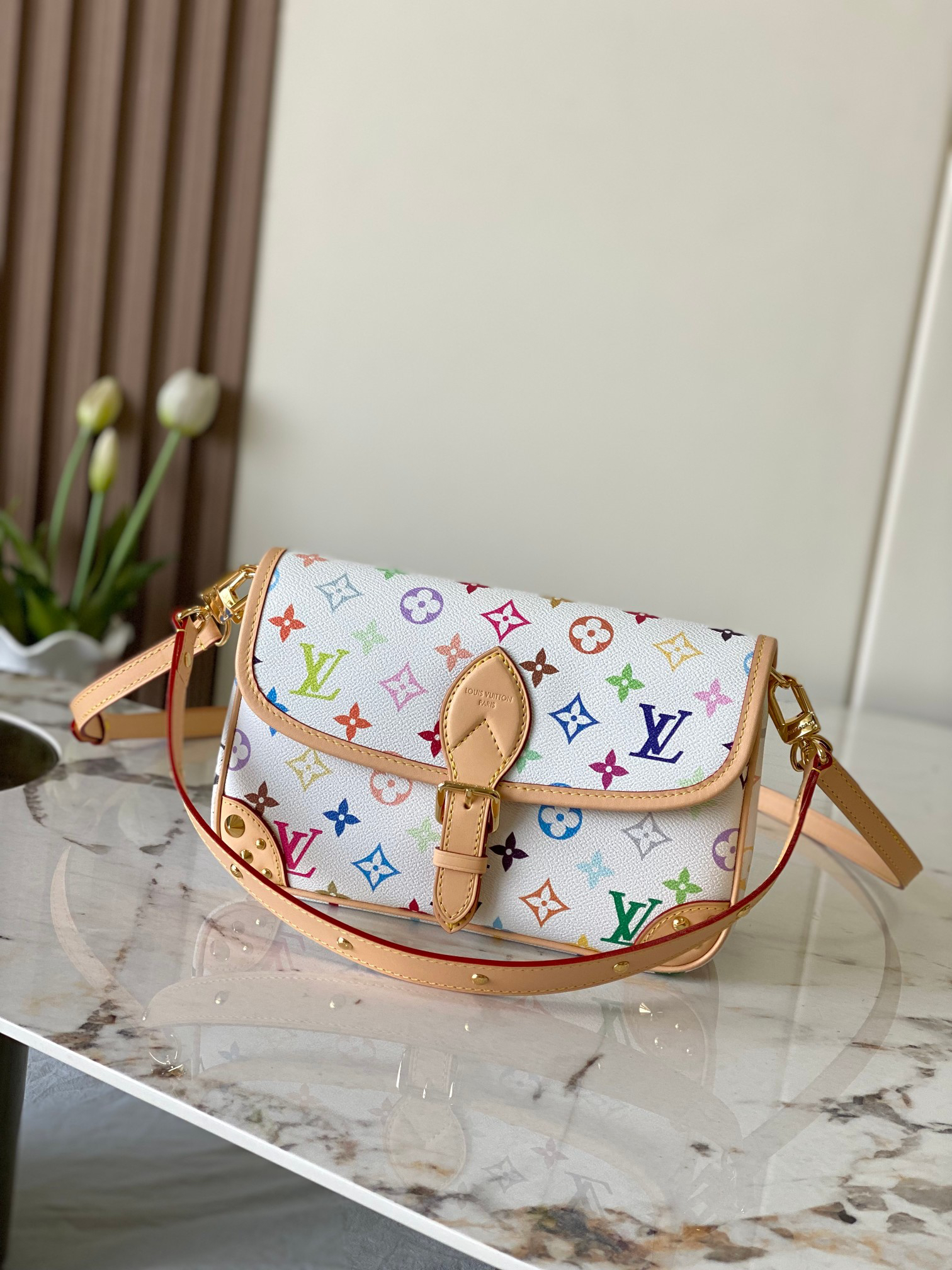 Louis Vuitton x Takashi Murakami Diane Bag M27866 White Multicolor