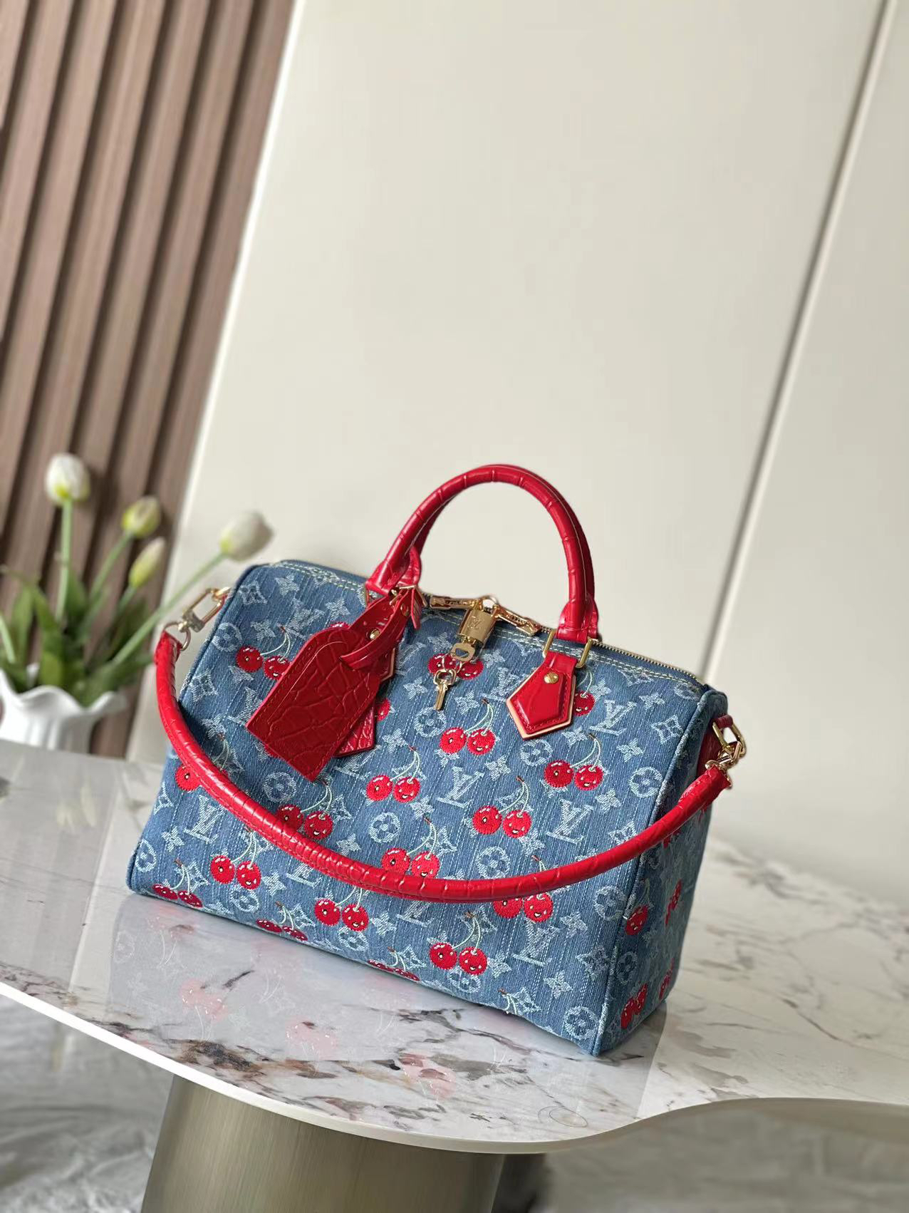 Speedy 18 Bandoulière Denim Handbag