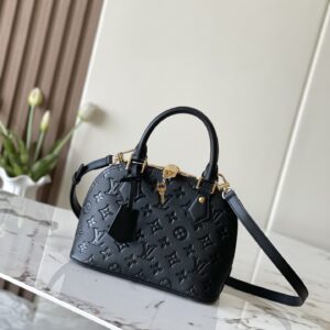 Alma BB Handbag in Black Embossed Leather
