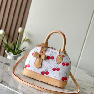 Louis Vuitton x Murakami Alma BB Handbag in White and Cherry