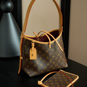 CarryAll PM Small Leather Tote Bag with Detachable Pouch