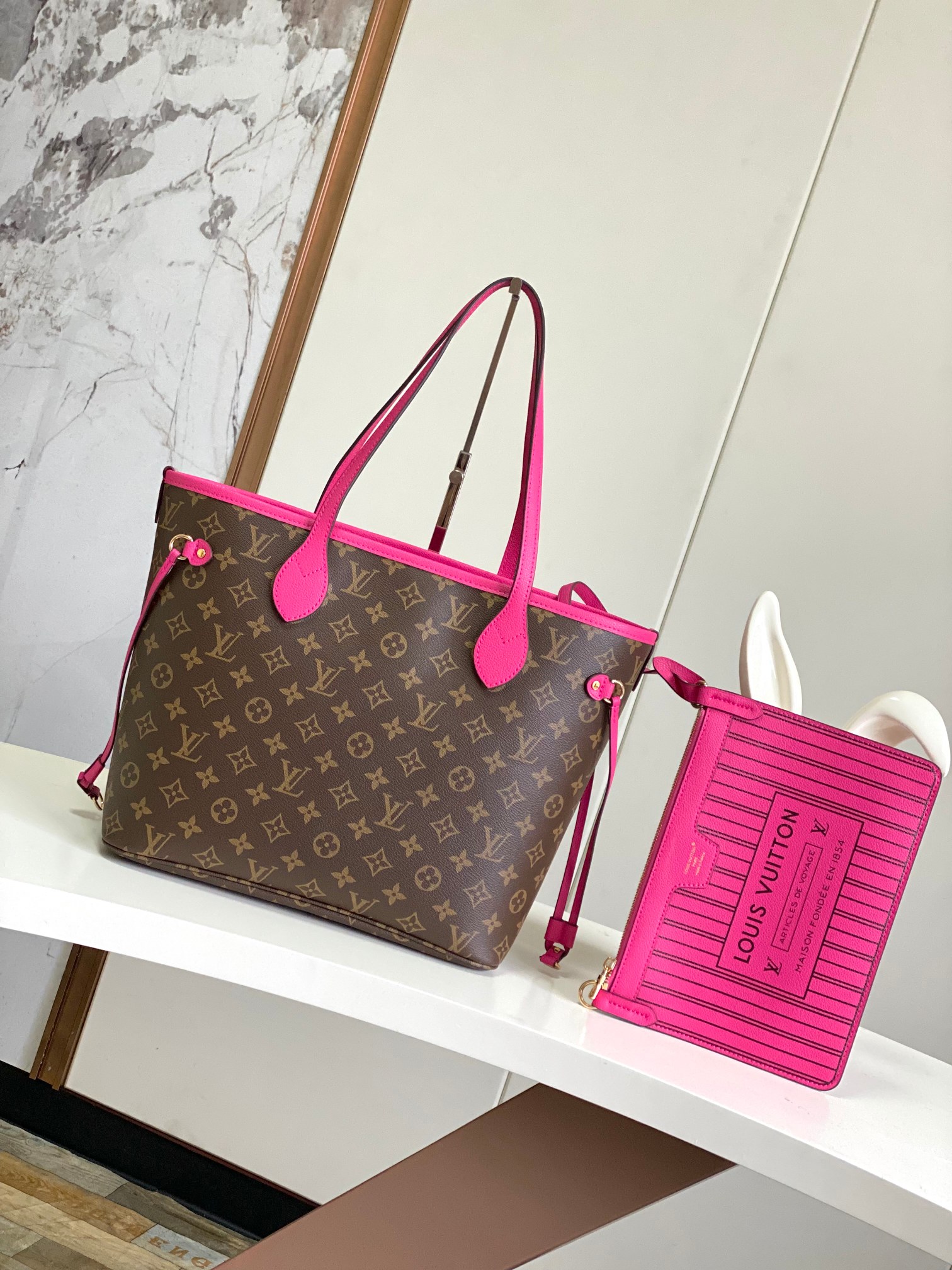 Neverfull Medium Damier Azur Canvas Tote Bag