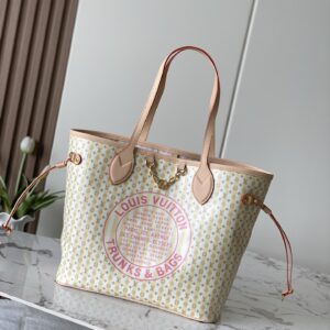 Louis Vuitton Neverfull Medium Shopping Tote in Light Yellow Canvas